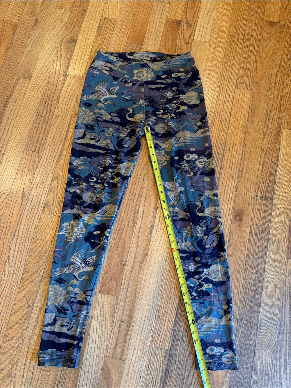 Peruvian Connection Blue and Gold Floral-Pattern Leggings - Picture 6 of 11